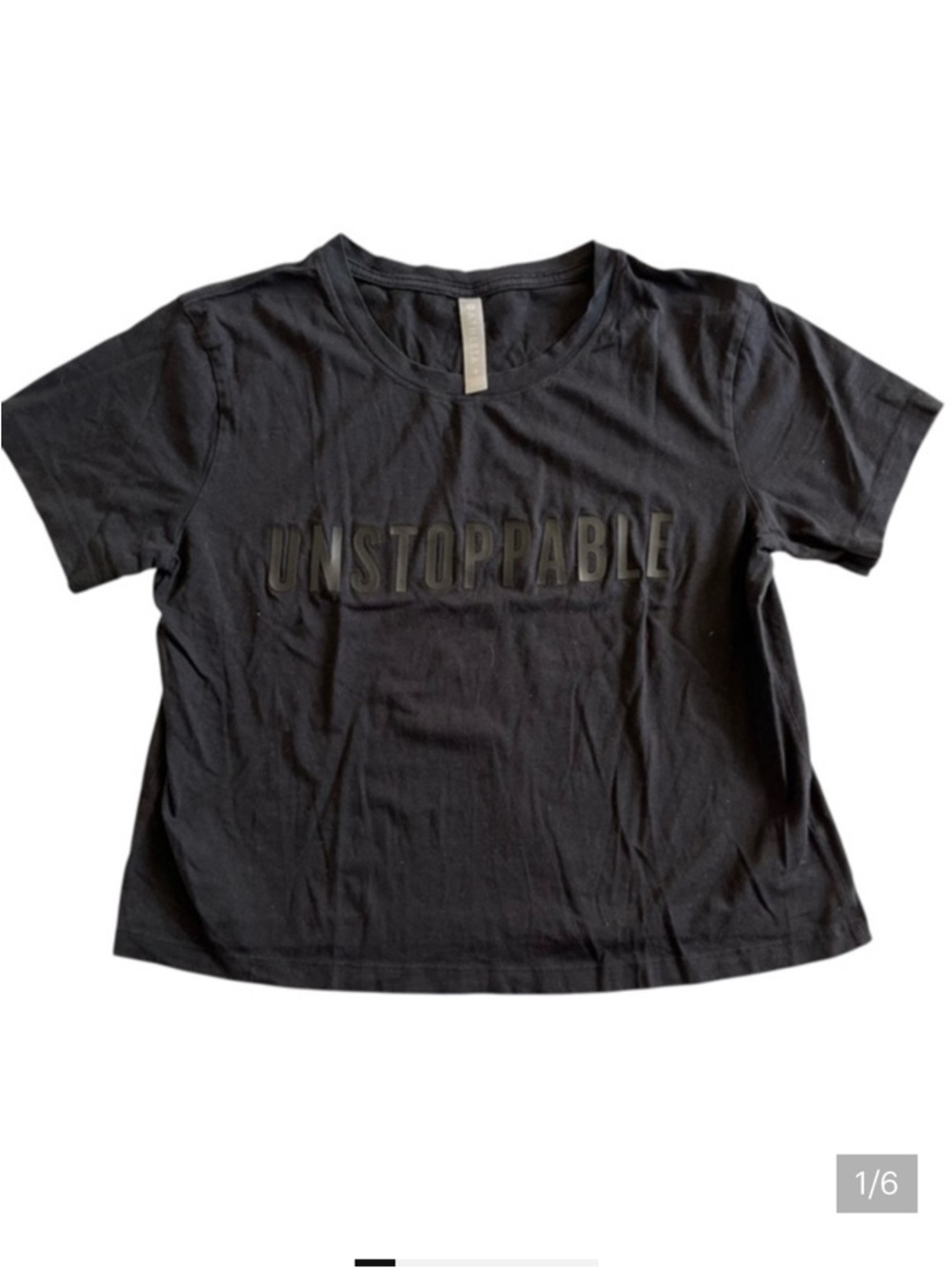 Athleta Black “Unstoppable” cropped Tee